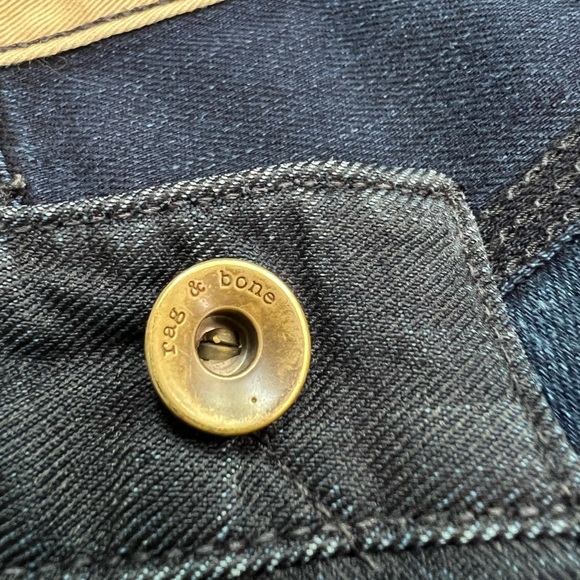 Handmade Rag & Bone Jeans Luxury Designer Dark Black Indigo Denim - Picture 6 of 9